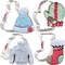 Winter Holiday Christmas Cookie Cutter Set - 4 Piece - Ugly Sweater, Stocking, Hat and Mitten Fondant Biscuit Cutters - Stainless Steel 6 x 6 x 1 inches